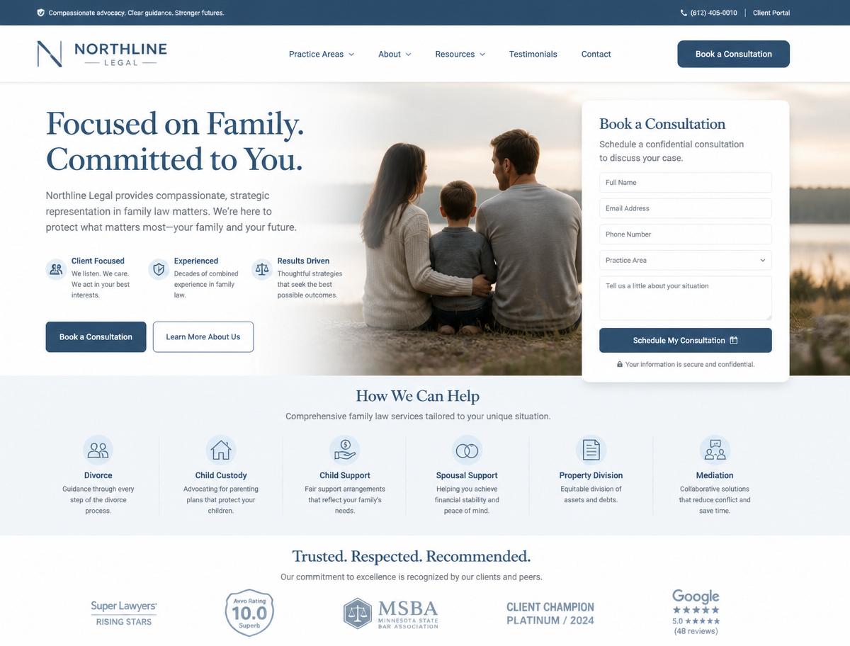 Northline Legal landing page